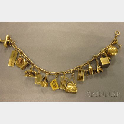 Sold at Auction: TIFFANY 18KT GOLD CHARM BRACELET - ETOILE DIAMOND