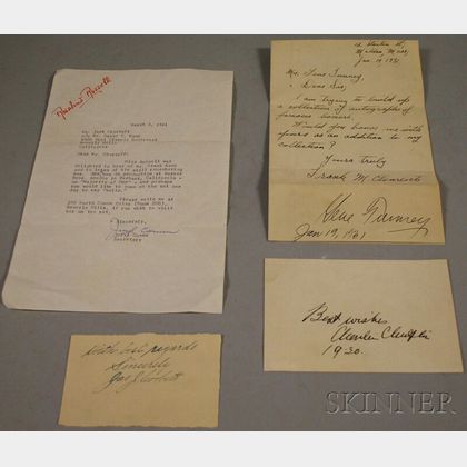 Two Boxer Autographs and Two Movie Star-related Ephemera Items
