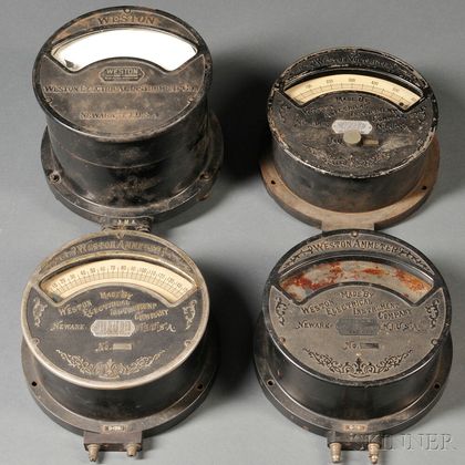 Four 19th Century Weston Electric Instrument Company Meters