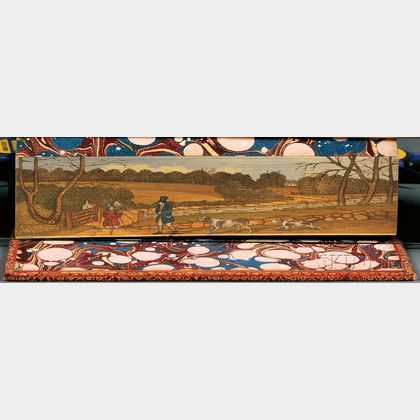 Sold at auction Fore-edge Paintings, Sporting Themes: Fly Fishing;  Partridge Shooting; and Double Painting with Trout Fishing and Fly Fishing.  Auction Number 2764B Lot Number 244