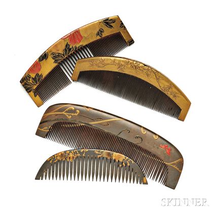 Four Wood Kushi Combs