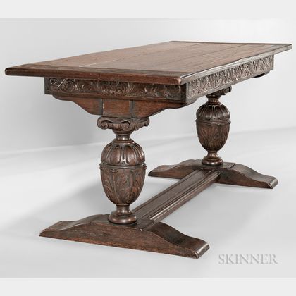 Renaissance Revival Oak Refectory Table