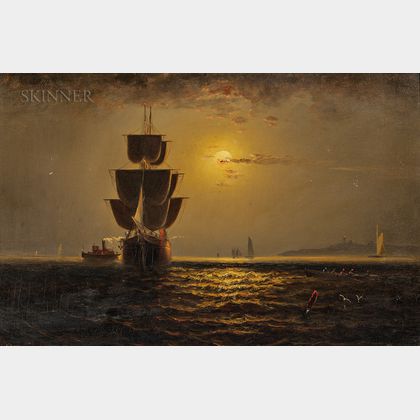 Elisha Taylor Baker (American, 1827-1890) Off Huntington Light