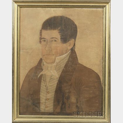 Attributed to Mr. Willson (Probably New Hampshire, 19th Century) Portrait of a Gentleman.