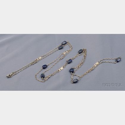 Arts & Crafts Silver and Lapis Chain