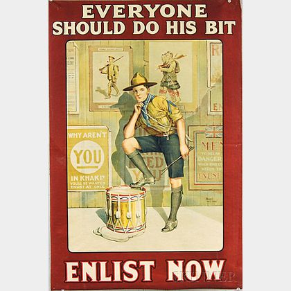 Baron Low Everyone Should Do His Bit British WWI Lithograph Poster