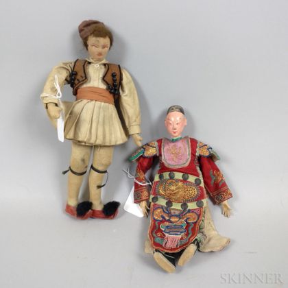 Two Small Cloth Dolls