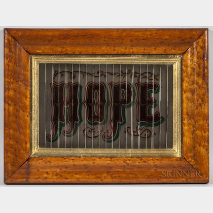 "Faith/Hope/Charity" Polychrome Painted Framed Optical Sign