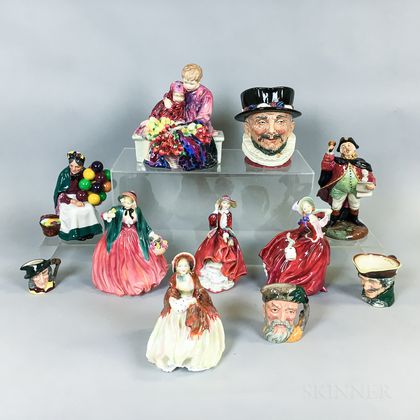 Eleven Royal Doulton Ceramic Figures and Character Jugs