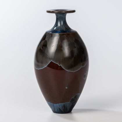 Contemporary Crystalline Glazed Porcelain Vase