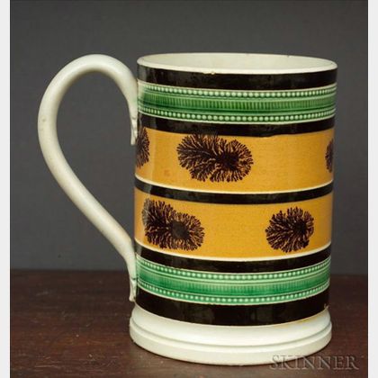 Mochaware Pint Mug with "Seaweed" Decoration