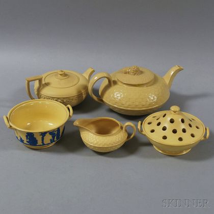 Five Wedgwood Caneware Vessels