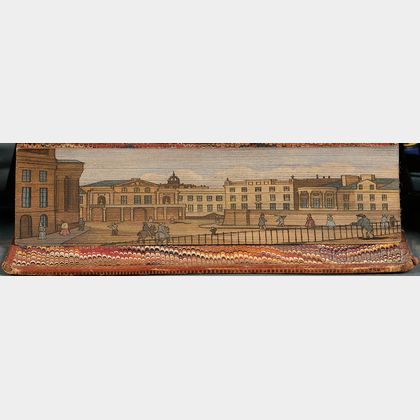 Fore-edge Paintings, Edinburgh Subjects: George Street; The Theatre, North Bridge; Lawn Market from St. Giles Church; and The Universit
