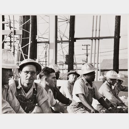 Robert Frank (Swiss, b. 1924) Workers in Hard Hats