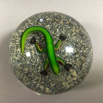 Tarsitano Art Glass Paperweight of a Salamander