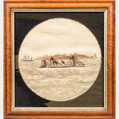 Woolwork Picture of a Steamship