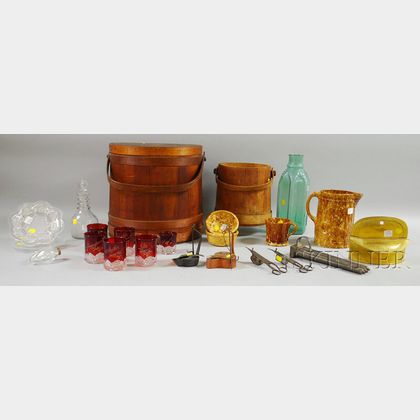 Group of Glass, Pottery, and Metal Americana Items