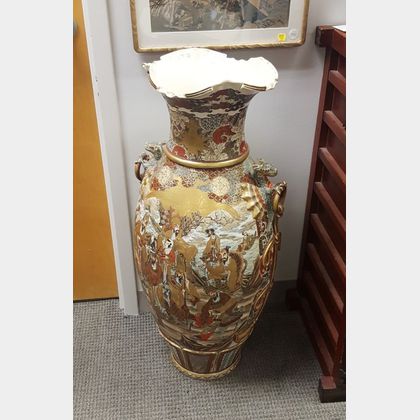 Tall Satsuma Floor Vase