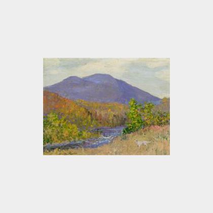Henning Ryder (American, 1869-1939) Setter in an Autumn Landscape