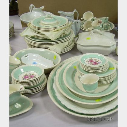 Sixty-nine Piece Johnson Bros. Windsor Ware Partial Dinner Service and Seven Pieces of Ironstone. 