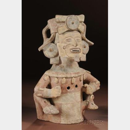 Pre-Columbian Polychrome Pottery Effigy Figure