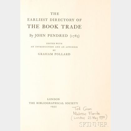 The Earliest Directory of The Book Trade