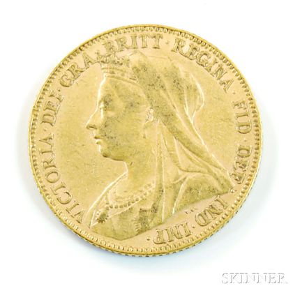 1899 British Gold Sovereign. Estimate $200-300