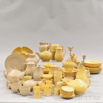 Approximately 120 Wedgwood Drab- and Cane-colored Tableware Items