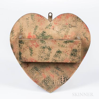 Heart-shaped Painted Wall Pocket