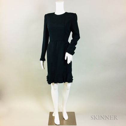 Vintage Carolina Herrera Black Silk Dress