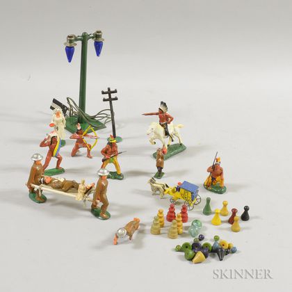 Small Group of Mostly Painted Lead Toy Soldiers. Estimate $20-200