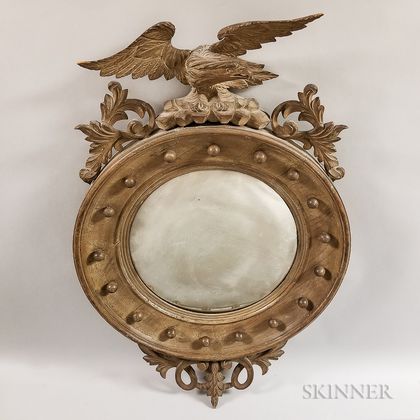 Federal-style Carved Composition Convex Mirror