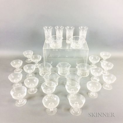 Twenty-eight Pieces of Colorless Glass