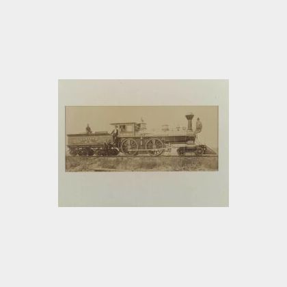Albumen Print Photograph Of The Eastern Railroad Company&#39;s Locomotive 75