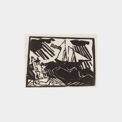 Lyonel Charles Feininger (American, 1871-1956) Lot of Two Prints: Yacht Race