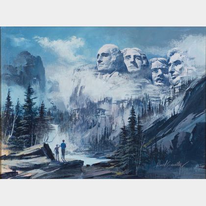 Howard Connelly (American, 20th Century) Mt. Rushmore, We Salute You