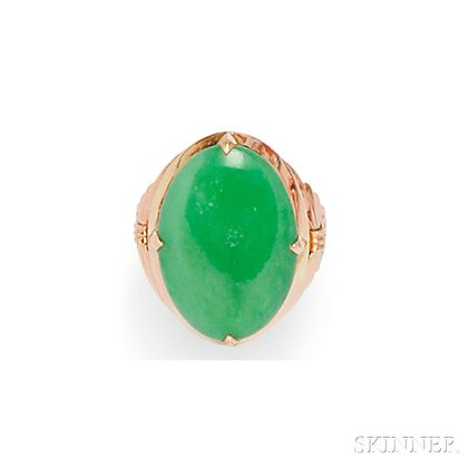 14kt Rose Gold and Jadeite Ring