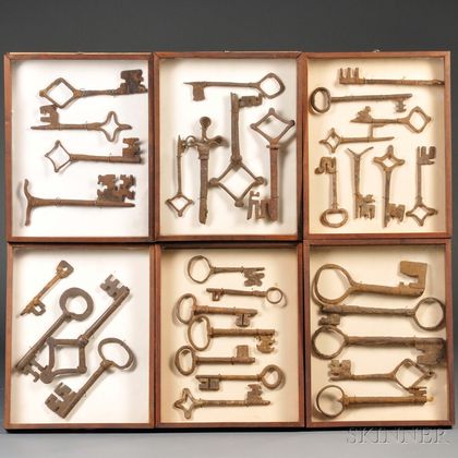 At Auction: Collection of antique keys