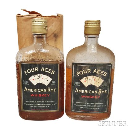 Four Aces American Rye Whiskey, 2 pint bottles 