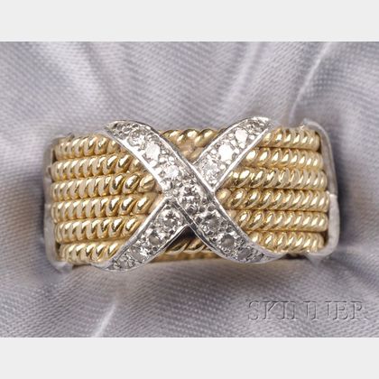 18kt Gold, Platinum, and Diamond Band, Jean Schlumberger, Tiffany & Co.