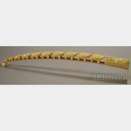 Large Carved African Ivory Tusk