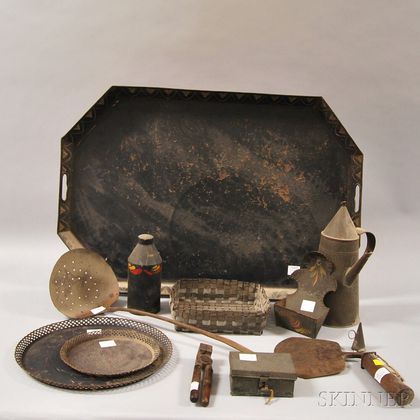 Eleven Assorted Tin and Metal Accessories