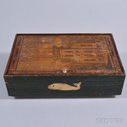 Sailor's Box with Inlaid Whale Decoration