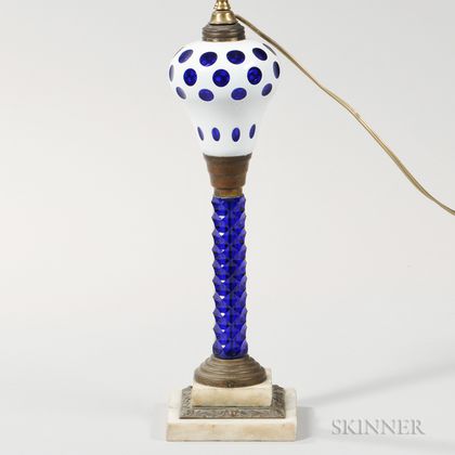White and Blue Overlay Lamp