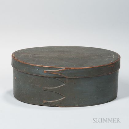 Blue-painted Oval Shaker Pantry Box