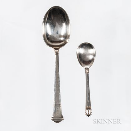 Georg Jensen Sterling Silver Spoon and a Tiffany Serving Spoon