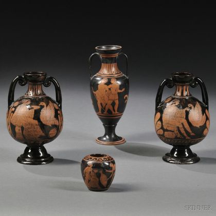 Four Grand Tour Red Figure Ceramic Vessels