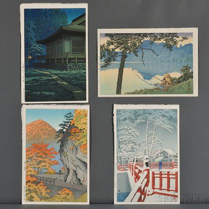 Kawase Hasui (1883-1957),Four Color Woodblocks