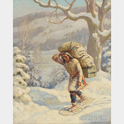 Adam Sherriff Scott (Canadian, 1887-1980) Snowshoeing