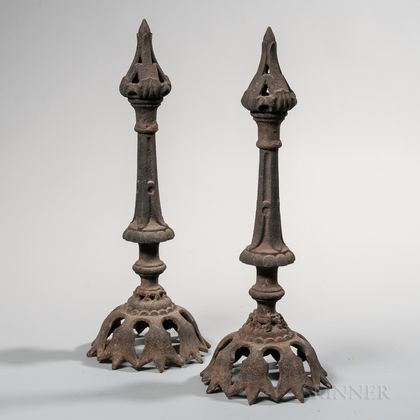 Pair of Cast Iron Fence Tops from the Boston Public Garden